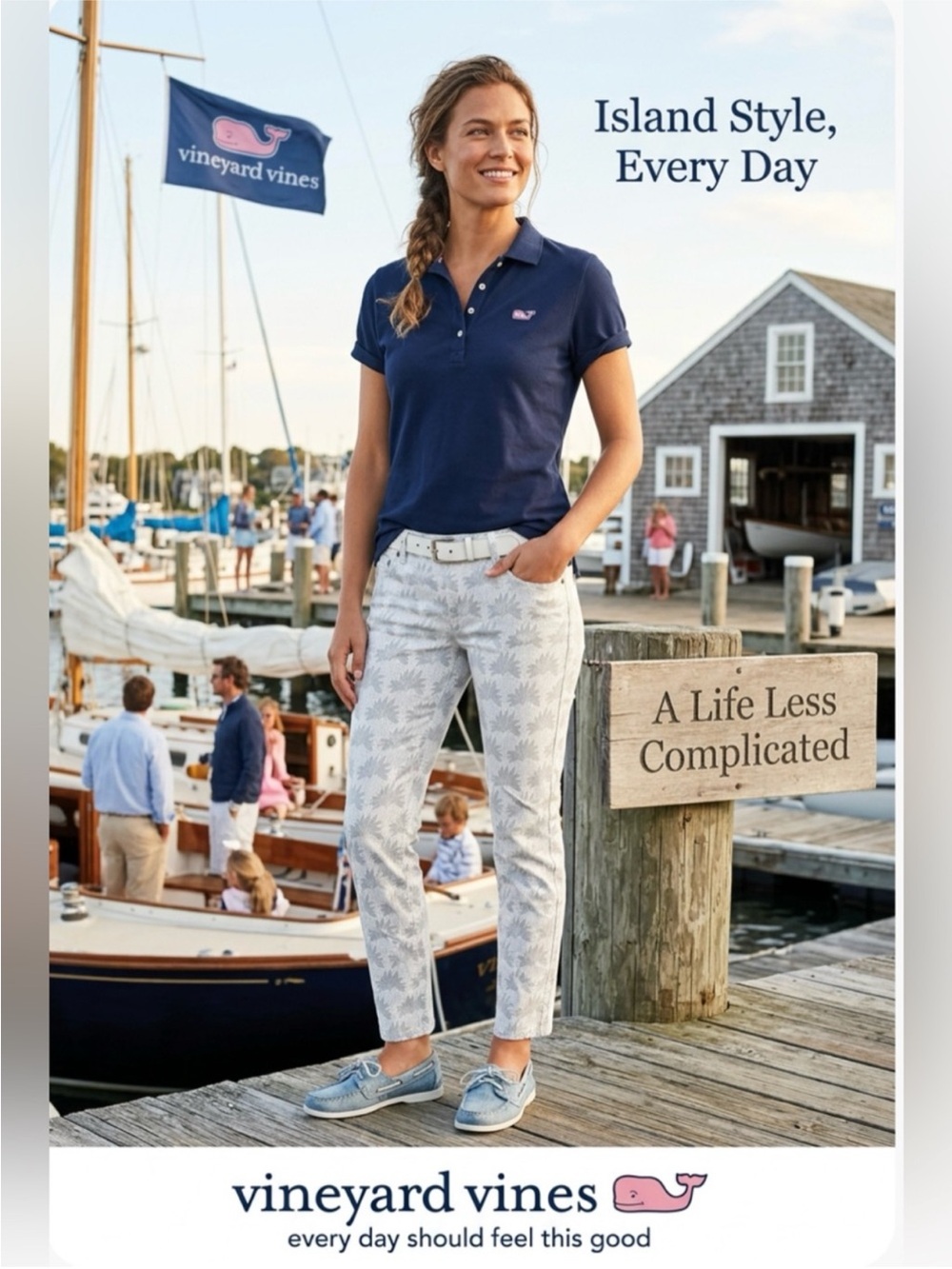 NWOT ~ Vineyard Vines White Palm-Print Skinny Jeans ~ Size 8